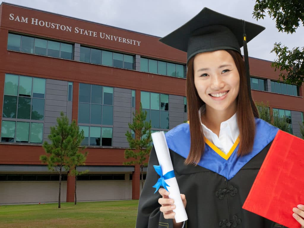 Chinese exchange student who recently graduated and holding a diploma.